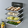 thumbnail image 4 of 1pc Foldable Side Dish Tray, Wall Mounted Kitchen Storage Rack, Vegetables Fruit Prepare Plate Hot Pot Dish Holder Tray Table Dish Organizer, Space Saver, Kitchen Accessories, 4 of 4