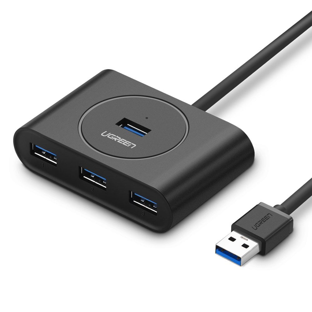 4-Port USB3.0 Hub 5Gbps Portable Compact for PC Mac Laptop Notebook Desktop LN