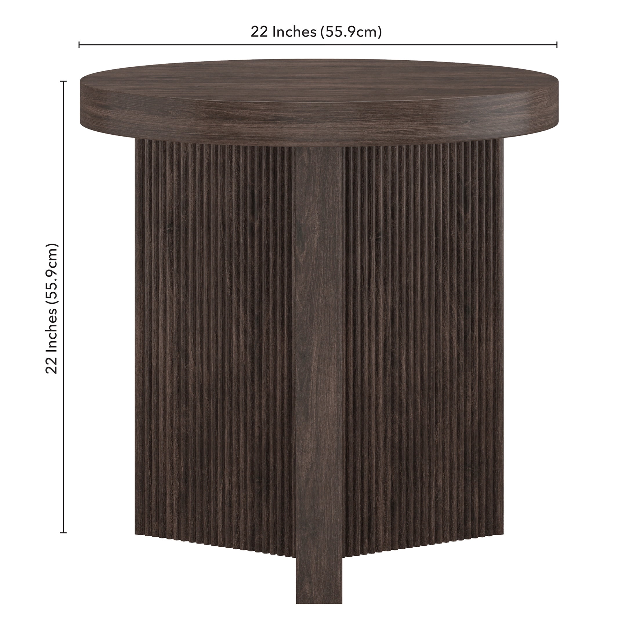 Evelyn&Zoe Scandinavian 22" Wide Alder Brown Side Table