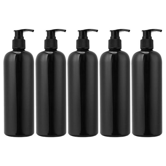 unbranded 5 Pcs Shampoo Dispenser Bottles Plastic Pump Liquid Soap Travel Black