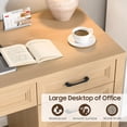 thumbnail image 6 of Vabches Farmhouse Wood 47.2"W Executive Desk, Home Office Computer Writing Desk with Storage and File Drawer for Bedroom, 6 of 7