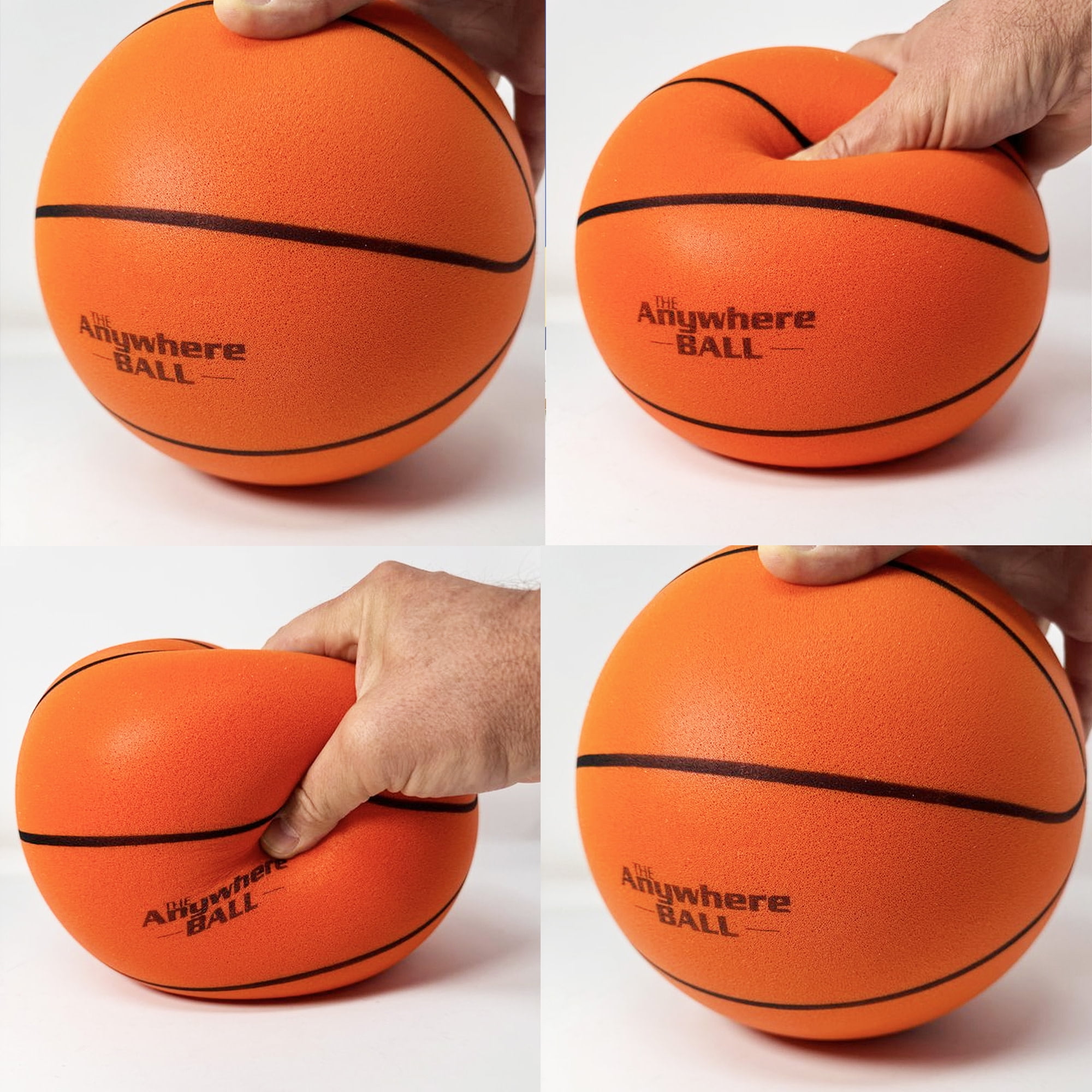 Anywhere Sports: Silent Basketball - 9.5" Orange Squishy Foam Ball, Official Size 7, Realistic Bounce, Quiet Indoor-Outdoor Play, Waterproof, Kids 3+
