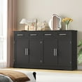 thumbnail image 5 of Homfa Modern Buffet Cabinet with 4 Drawers and 4 Doors, 59" W Sideboard Buffet Storage Cabinet with Shelves, for Kitchen Living Room Bedroom, Black, 5 of 7