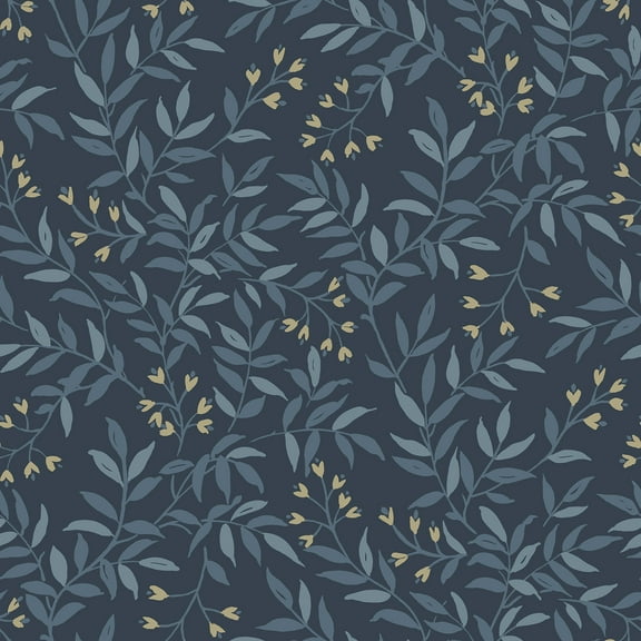 Chesapeake Senna Navy Budding Vines Wallpaper