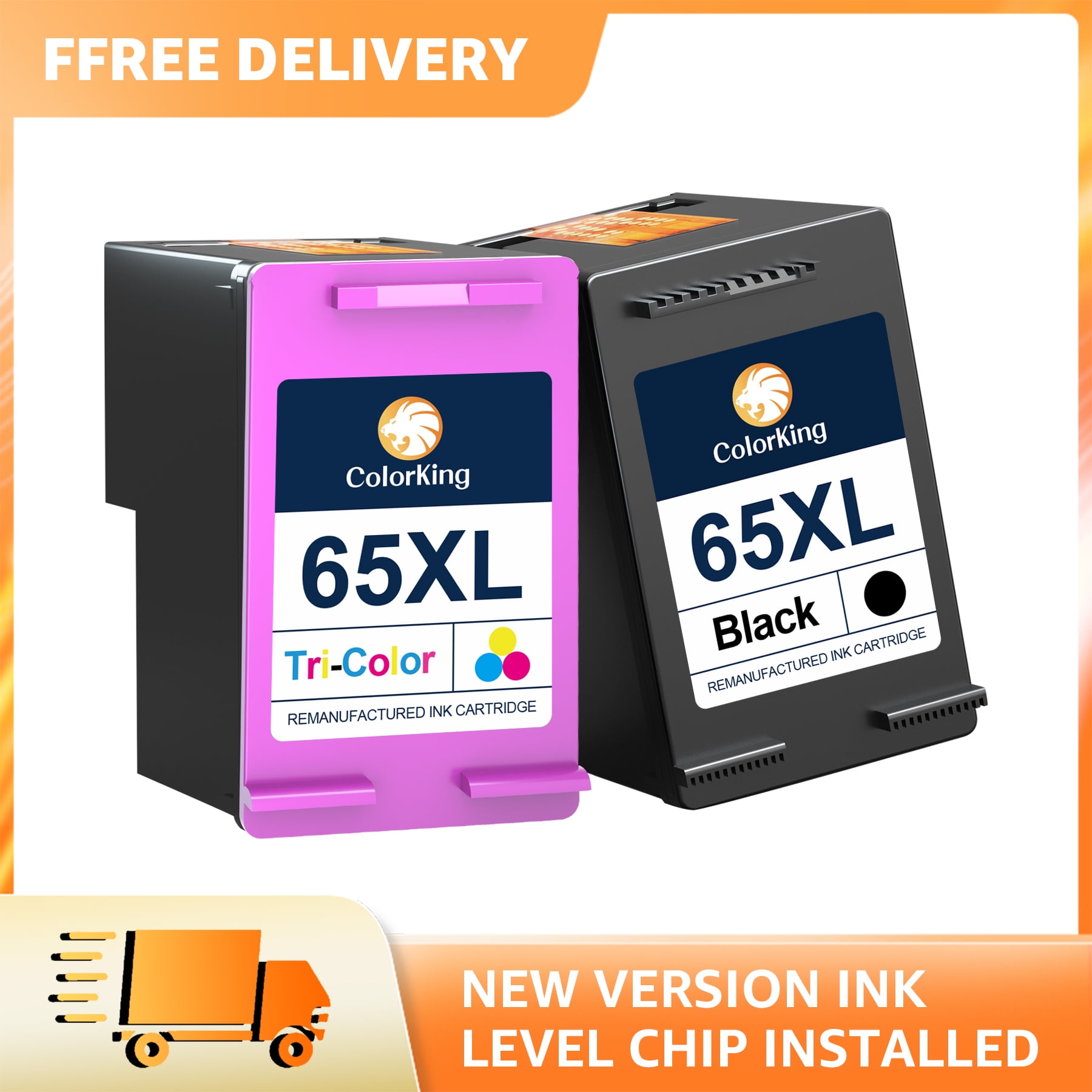 Formålet Opfattelse Solrig Colorking 65XL Cartridges Replacement for HP Printer Ink 65 Black and Color  to Use with Deskjet 2622 2624 2652 2655 3720 3721 3722 3723 3732 3758 Envy  5052 5058 (2 Pack) - Walmart.com