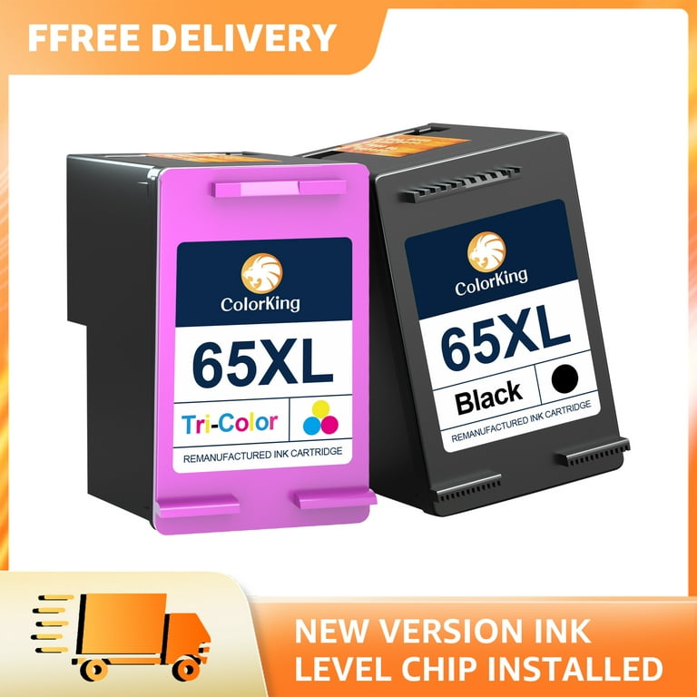 gåde Amorous Udveksle Colorking 65XL Cartridges Replacement for HP Printer Ink 65 Black and Color  to Use with Deskjet 2622 2624 2652 2655 3720 3721 3722 3723 3732 3758 Envy  5052 5058 (2 Pack) - Walmart.com
