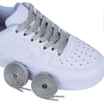 thumbnail image 2 of ZHAOCHENG 2 pares de cordones con purpurina, cordones planos color plata, 2 of 5