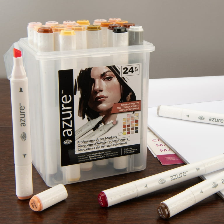 Royal & Langnickel Azure 24pc, Portrait Tones, Dual Tip Alcohol