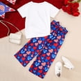 thumbnail image 5 of Zanarzt Toddler Outfit Toddler Girl 2 Piece Outfits 250th 4th of July Kids Clothes Cute Cool Girl Crop Tops + Pants Summer Clothing Sets White,4-5 Years, 5 of 9