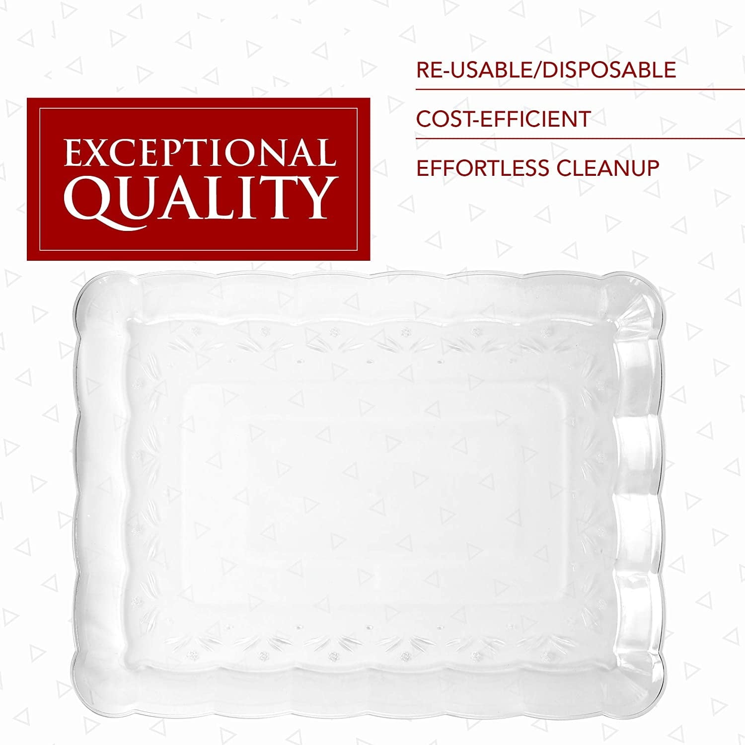 Clear Disposable Serving Trays for Parties Plastic Serving Trays 12 Pack Serving Platters Party Serving Trays and Platters Prestee. Rectangular Disposable Party Platters and Trays 9X13