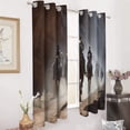 thumbnail image 2 of Vintage Western Cowboy Window Curtain Panels Grommet Blackout Curtains Blackout Curtains for Living Room, 2 of 7