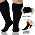 thumbnail image 4 of 3 Pairs Plus Size Compression Socks for Women and Men Wide Calf 20-30mmhg Extra Large Knee High Support for Circulation, 4 of 6