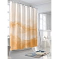 thumbnail image 3 of Fsddascl Orange Ombre Mountain Shower Curtain Set - 66" x 72" Washable Bathtub Curtain with 12 Hooks, Nature Abstract Art Marble Gradient Waterproof Fabric Stall Shower Curtains for Bathroom/Bathtub, 3 of 6