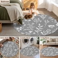 thumbnail image 5 of Gray Sage Leaves 5FT Round Area Rugs for Living Room Boho Floral Leaf Ultra-Thin Non-Slip Round Rugs Machine Washable Low Pile Circle Carpet for Bedroom Kitchen Nursery, 5 of 9