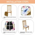 thumbnail image 4 of Watercolor Floral Pattern Seat Covers for Dining Room Chairs Set Of 4,Stretch Printed Washable Chair Seat Cover with Elastic Ties and Button,Removable Waterproof Couch Cushion Covers, 4 of 6