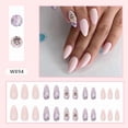 thumbnail image 2 of Rynn&Rae W894 Almond Short Medium Long Press on Nails Tips Full Cover Fake French Blue Black Pink White Red Summer Uñas Postizas 24 ct/pk, 2 of 4