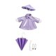 thumbnail image 1 of Divertido traje de ganso con impermeable que se ajusta a una estatua de 58 cm (23 pulgadas) para porche, jardín o patio. Morado claro, 1 of 8