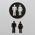 thumbnail image 5 of Men's & Women's Restroom Signs, Pictogram Self Back Identification Toilet Door Sign Bathroom Door Signage Decor for Business , Black, 5 of 8
