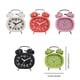 thumbnail image 4 of Reloj despertador sin garrapatas Seitruly barredora espejo de cristal para dormitorio reloj con doble campana Metal Negro, 4 of 6