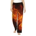 thumbnail image 1 of Balery Fiery Orange Flames Energy Pantalones de pijama para mujer, pijamas ultraligeros, pantalones de estar por casa-3X-Large, 1 of 6