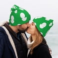 thumbnail image 5 of Hirioo Green And White Polka Dot for Men's Knit Cuffed Beanie for Outdoor Activities Unisex, 5 of 6