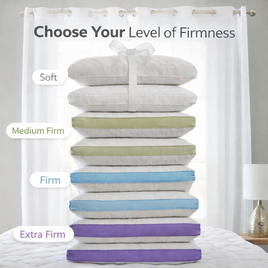 BrylaneHome Gusseted Density Pillow 2-Pack