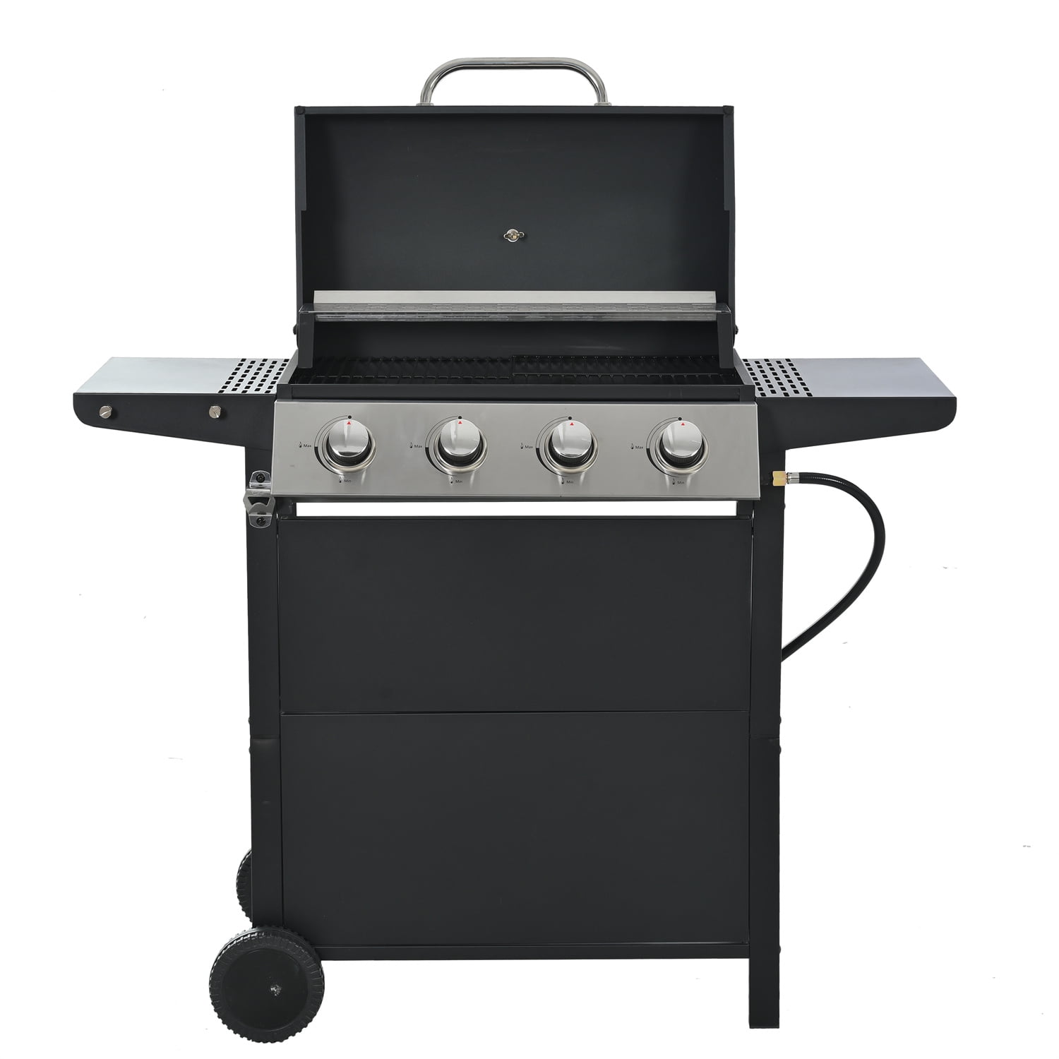 Highsound 4 Burner Gas Grill, Propane Grill, BBQ Grill with Thermometer, Gas Grill Outdoor for Small Gatherings, 34200 BTU Barbecue Grill with Foldable Rack