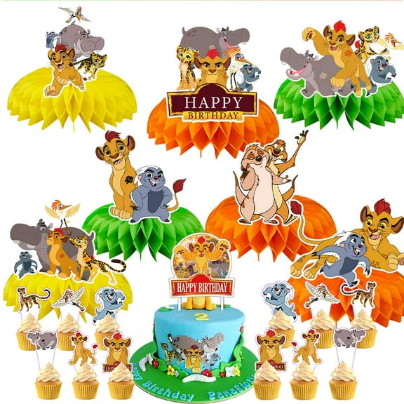 The Lion Guard Party Decor Supplies Honeycomb Centerpieces Table Toppers Cake Toppers Decorations for Birthday