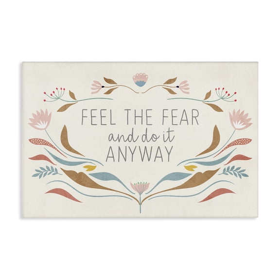 Stupell Industries Eclectic Feel The Fear Inspirational Canvas Art, 24 x 16, by Kim Allen