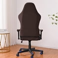thumbnail image 4 of Qucyy Chaise Non Incluse Tissu Polyester Doux Élastique Housse de Chaise de Jeu Housse de Protection pour Chaise de Jeu Housse de Fauteuil Pivotant Ruban Café Foncé, 4 of 5