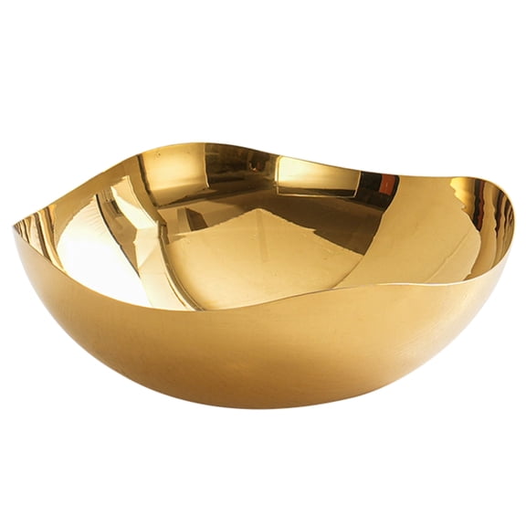 Large Serving Bowl Stainless Steels Fruit Bowl Countertops Modern Fruit Basket Snacks Storage Decorative Centerpiece Bow