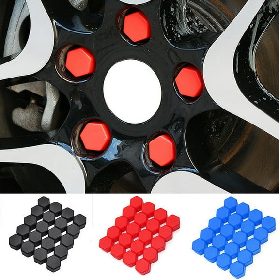 Walbest 20pcs Universal 19mm Wheel Lug Nut Covers Caps Screw Protector (Blue)
