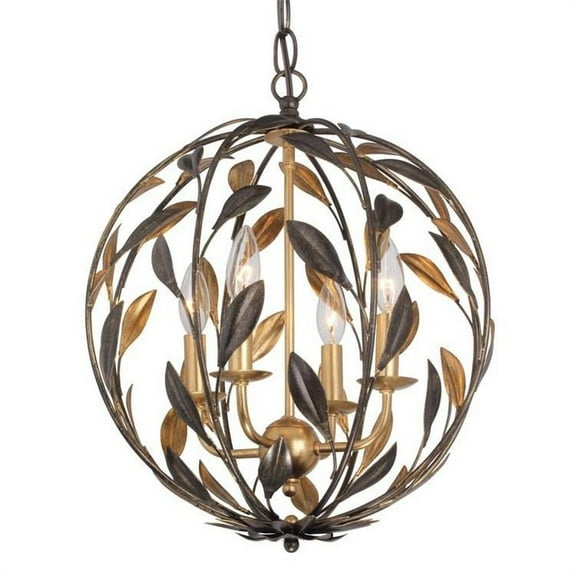 4 Light Chandelier in Traditional and Contemporary Style 16 inches Wide By 18.75 inches High-English Bronze/Antique Gold Finish Bailey Street Home