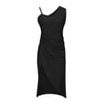 thumbnail image 4 of PENGXIANG Femmes Été Fendues Robes Slim Sans Manches Asymétrique Bal Parti Robes Robes de Retour, 4 of 8