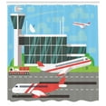 thumbnail image 3 of Ambesonne Airport Shower Curtain, Departure Plane from Runway, 69"Wx84"L, Multicolor, 3 of 3
