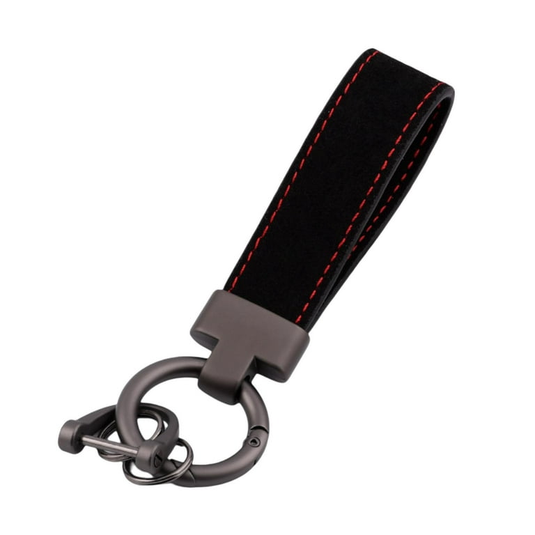 Hand-stitched, Italian leather key fob, luxury keyring