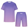 thumbnail image 6 of BADHUB Big & Tall Short Sets for Men Gradient Athletic 2 Piece Outfit Crew Neck T Shirts and Drawstring Shorts Fashion Suit Summer Savings Summer Savings Purple XXXXXL, 6 of 6