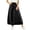 Black, variant on Summer Casual Skirts for Women Maxi A-Line Mid Rise Skirt with Exterior Pockets Adjustable Elastic Waist Solid Loose Fit Summer Maxi Skirt