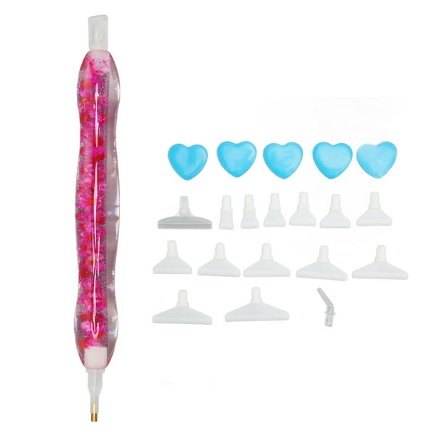 Bolígrafo para pintar con diamantes de imitación de 15,8 cm, kit de herramientas para pintar con diamantes de imitación, flor roja