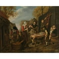 thumbnail image 2 of Jan Victors 18x15 Gold Ornate Wood Frame and Double Matted Museum Art Print Titled - Butchering a Pig (1648), 2 of 4