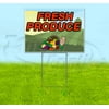 Fresh Produce (18" x 24") Yard Sign, Includes Metal Step Stake