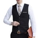 thumbnail image 1 of Chaleco elegante de algodón de un solo pecho de color sólido para hombre, chaleco formal ajustado sin mangas (negro, S), 1 of 3