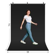 LINCO T-Shape Backdrop Stand with Black Screen 2 Softbox Studio Lighting Kit for Photo Video