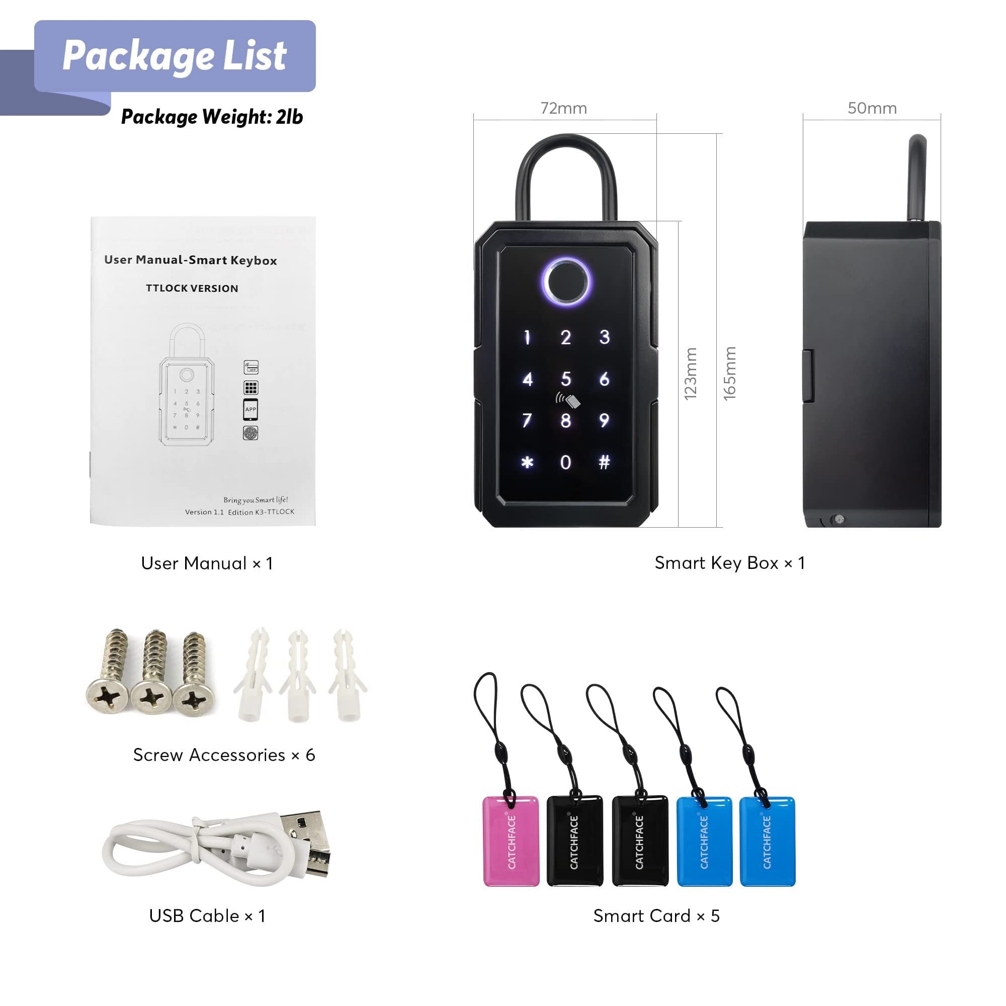 Outdoor Waterproof Safe Security Intelligent Password Storage Lock Tuya or TTLock APP Key Box Anti-theft box ,Maximum Protection