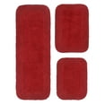 thumbnail image 2 of Home Weavers Radiant Collection 100% Cotton Non-Slip Bathroom Rug Set Machine Washable Bathroom Rug-17"x24", Bath Rug- 21"x34", Runner- 21"x54", Red Color 3 Piece Bath Rug set, 2 of 9