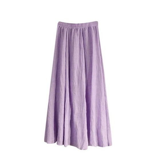Wo-Fusoul High Waist Skirt Women's New Summer Plus Size High-Waist A-Line Midi Skirt with Elastic Waist, Comfortable Casual Wear