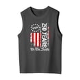 thumbnail image 4 of Kids USA 250th Independence Day Sleeveless Tank Top, Patriotic Flag Print Crew Neck Casual Tee for Boys Girls, Lightweight Summer Top for 4th of July(Grey1,3-4 Years), 4 of 6