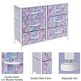 thumbnail image 5 of Dresser with 6 Drawers - Furniture Storage Chest for Bedroom Tower Unit Furniture, Hallway, Closet, Office Organization - Steel Frame, Wood Top, Tie-dye Fabric Bins (6-Drawer, Blue/Pink/Purple), 5 of 6