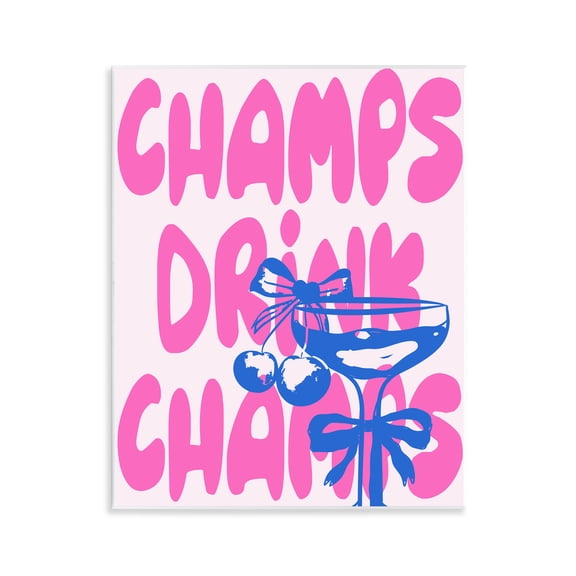 Stupell Industries Champs Drink Champagne Quotes and Sayings Painting Unframed Art Print Wall Art, 11 x 14