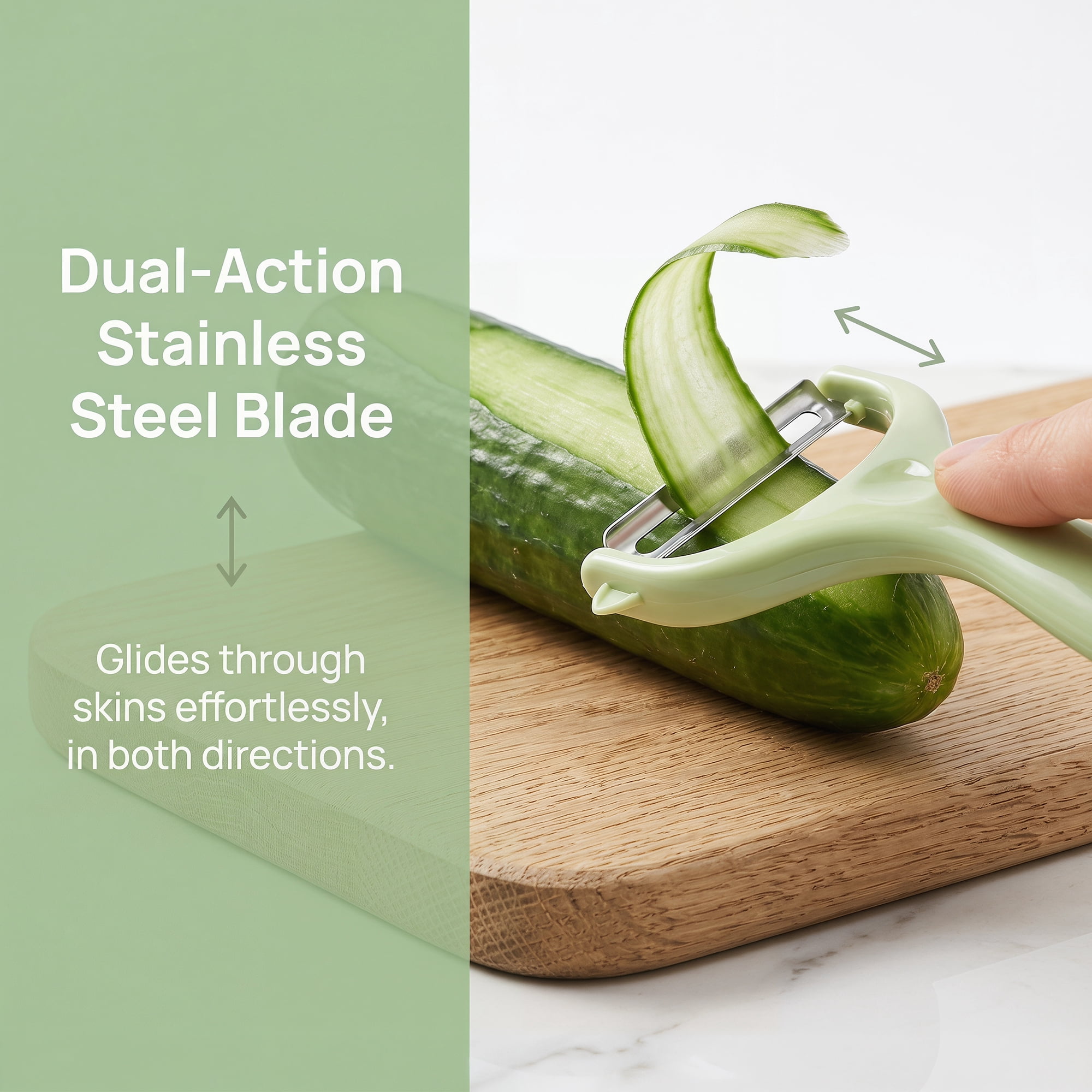 Unique Bargains Vegetable and Apple Peeler with Ergonomic Handle Light Green 5.1x2.4 inch